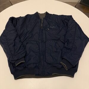 Sean John Reversible Bomber Jacket Navy Gray Quilted Mens Size 2XL